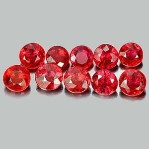 Natural Red Songea Sapphire 1.22 Ct 10 Round Pcs. 2.9 Mm Gemstones From Tanzania